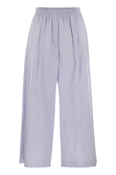 Weekend Max Mara Fleur - Cotton Satin Trousers In Purple