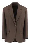 Weekend Max Mara Floc - Cotton Blend Over Blazer In Brown