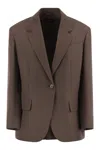 Weekend Max Mara Single-button Dropped-shoulder Blazer In Brown