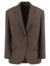 Weekend Max Mara Single-button Dropped-shoulder Blazer In Brown