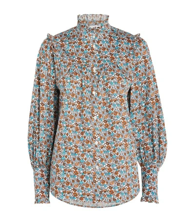 Weekend Max Mara Floral Molo Blouse In White