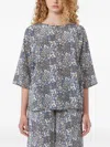 Weekend Max Mara Floral-pattern Blouse In Gray