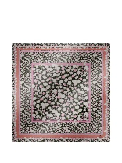 Weekend Max Mara Floral Patterned Scarf In Black