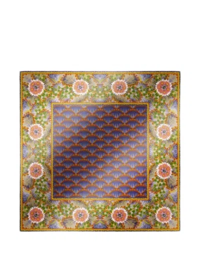 Weekend Max Mara Floral Patterned Scarf In Blue