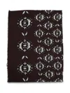 Weekend Max Mara Rectangular Floral Pattern Scarf With Fringed Edges In Brown