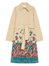 Weekend Max Mara Omens Beige Pesco Floral-print Cotton-gabardine Trench Coat In Neutral