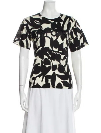 Pre-owned Weekend Max Mara Floral Print Crew Neck T-shirt In Green