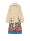 Weekend Max Mara Omens Beige Pesco Floral-print Cotton-gabardine Trench Coat In Multi