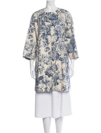 Pre-owned Weekend Max Mara Floral Print Evening Jacket In Neutral