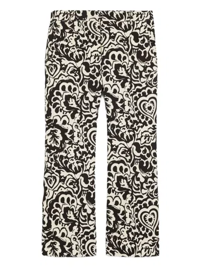 Weekend Max Mara Floral-print High-waisted Trousers In Multi