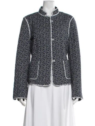 Pre-owned Weekend Max Mara Floral Print Jacket In Black