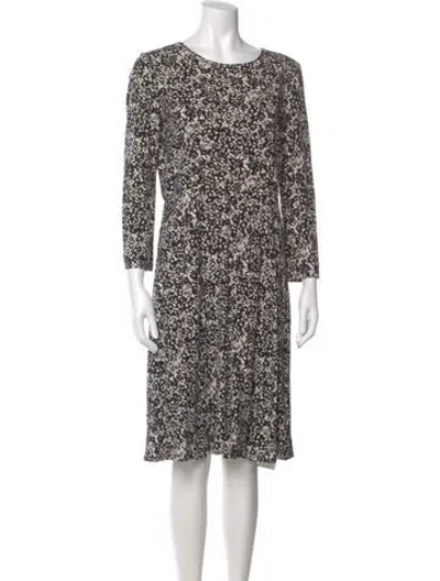 Pre-owned Weekend Max Mara Floral Print Knee-length Dress In Black