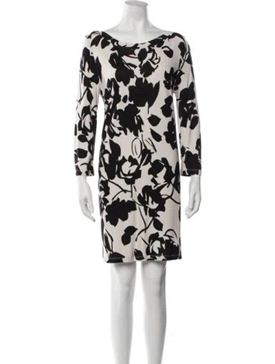 Pre-owned Weekend Max Mara Floral Print Knee-length Dress In Black