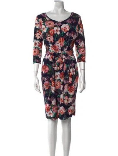 Pre-owned Weekend Max Mara Floral Print Knee-length Dress In Multi