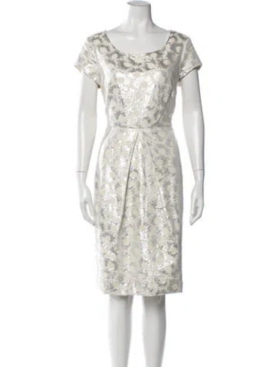 Pre-owned Weekend Max Mara Floral Print Knee-length Dress In Neutral