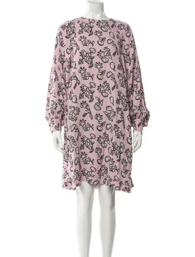 Pre-owned Weekend Max Mara Floral Print Knee-length Dress In Pink