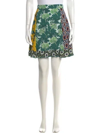 Pre-owned Weekend Max Mara Floral Print Knee-length Skirt In Green
