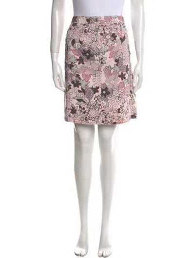 Pre-owned Weekend Max Mara Floral Print Knee-length Skirt In Neutral