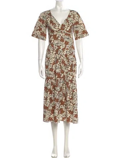 Pre-owned Weekend Max Mara Floral Print Long Dress In Multi