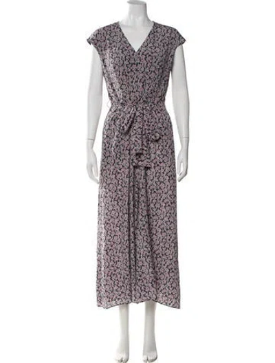 Pre-owned Weekend Max Mara Floral Print Long Dress In Multicolor