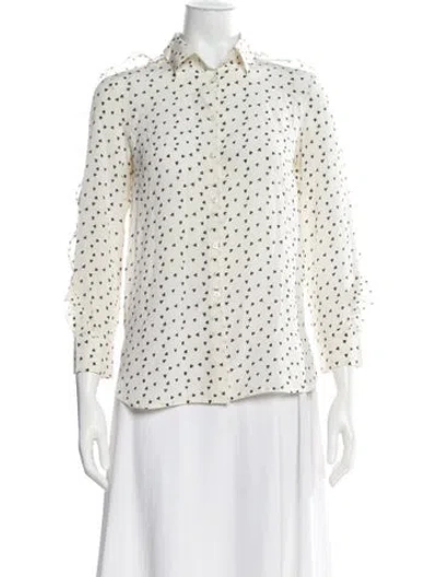 Pre-owned Weekend Max Mara Floral Print Long Sleeve Blouse In Neutral