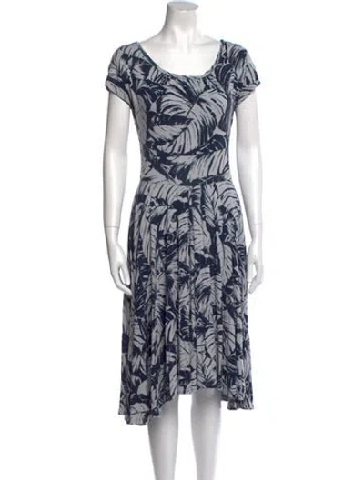 Pre-owned Weekend Max Mara Floral Print Midi Length Dress In Blue