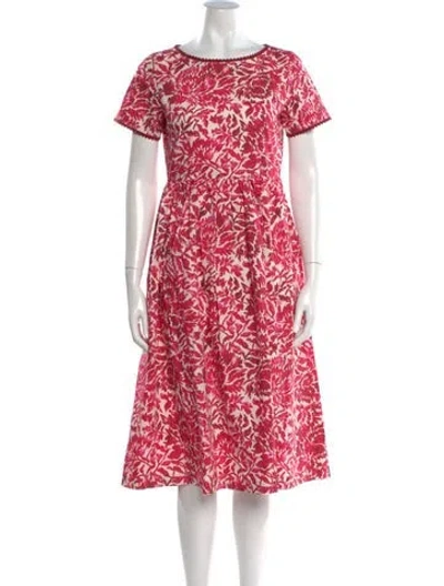 Pre-owned Weekend Max Mara Floral Print Midi Length Dress In Pink