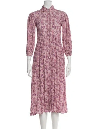 Pre-owned Weekend Max Mara Floral Print Midi Length Dress In Purple