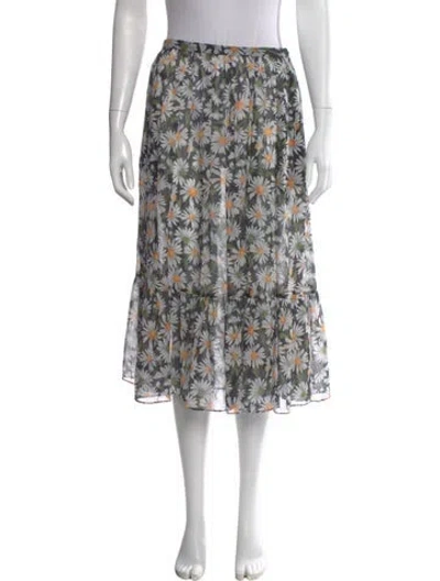 Pre-owned Weekend Max Mara Floral Print Midi Length Skirt In Multi