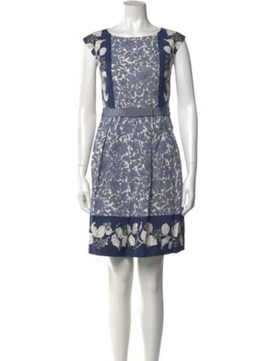 Pre-owned Weekend Max Mara Floral Print Mini Dress In Blue
