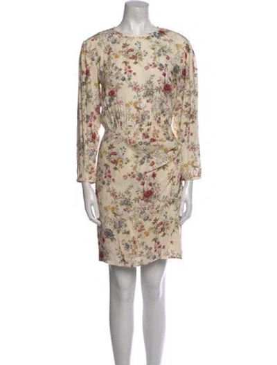 Pre-owned Weekend Max Mara Floral Print Mini Dress In Neutral
