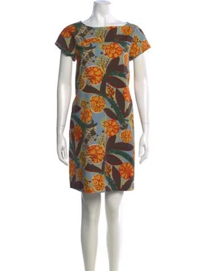 Pre-owned Weekend Max Mara Floral Print Mini Dress In Neutral