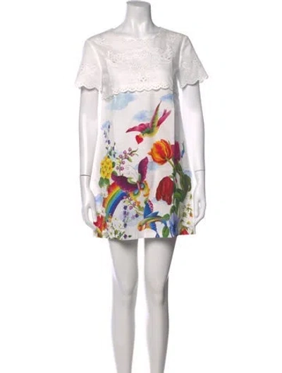 Pre-owned Weekend Max Mara Floral Print Mini Dress In Neutral