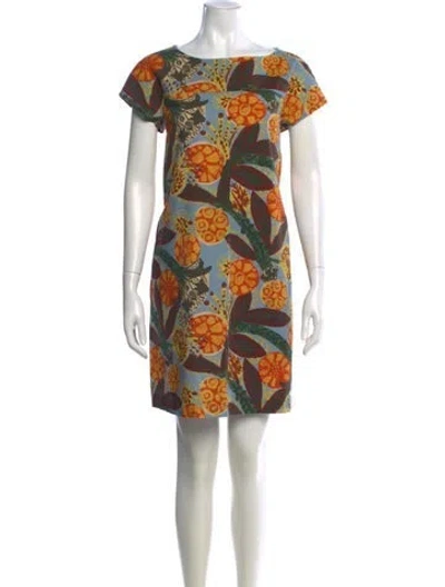 Pre-owned Weekend Max Mara Floral Print Mini Dress In Neutrals