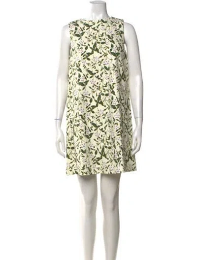Pre-owned Weekend Max Mara Floral Print Mini Dress In Neutrals