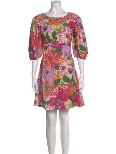 Pre-owned Weekend Max Mara Floral Print Mini Dress In Pink