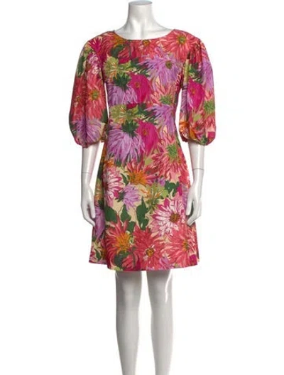 Pre-owned Weekend Max Mara Floral Print Mini Dress In Pink