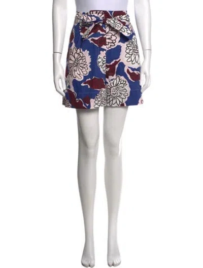 Pre-owned Weekend Max Mara Floral Print Mini Shorts W/ Tags In Blue
