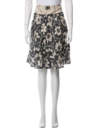 Pre-owned Weekend Max Mara Floral Print Mini Skirt In Neutrals