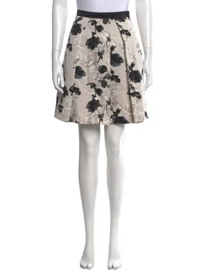 Pre-owned Weekend Max Mara Floral Print Mini Skirt In Neutrals