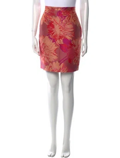 Pre-owned Weekend Max Mara Floral Print Mini Skirt In Pink