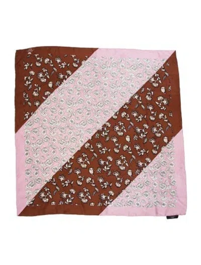 Pre-owned Weekend Max Mara Floral Print Scarf In Brown