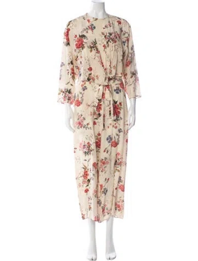 Pre-owned Weekend Max Mara Floral Print Set In Neutral