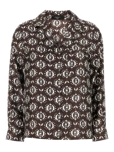 Weekend Max Mara Floral-print Shirt In Brown