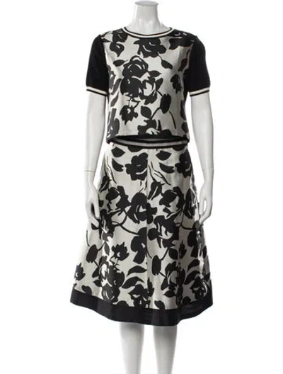 Pre-owned Weekend Max Mara Floral Print Skirt Set W/ Tags In Neutrals