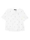 Weekend Max Mara Sleeves Round Neck Relaxed Fit Lightweight Embroidered In White
