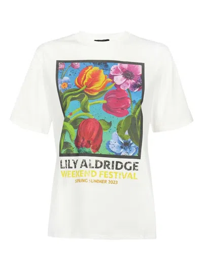 Weekend Max Mara Floral-print T-shirt In White