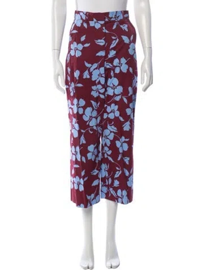 Pre-owned Weekend Max Mara Floral Print Wide Leg Pants In Multi