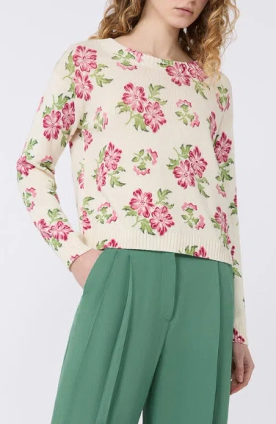 Weekend Max Mara Floral Sweater In Neutral