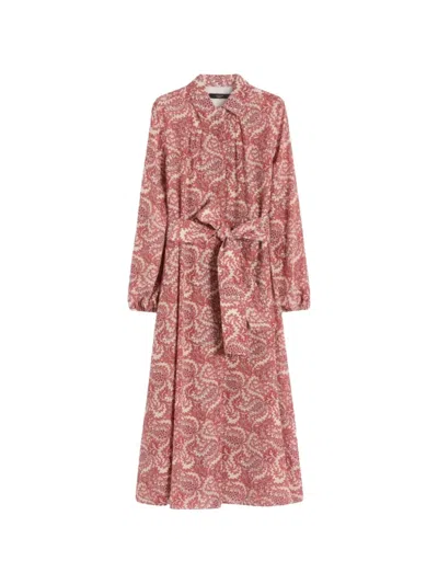Weekend Max Mara Floral-pattern Midi Dress In Red